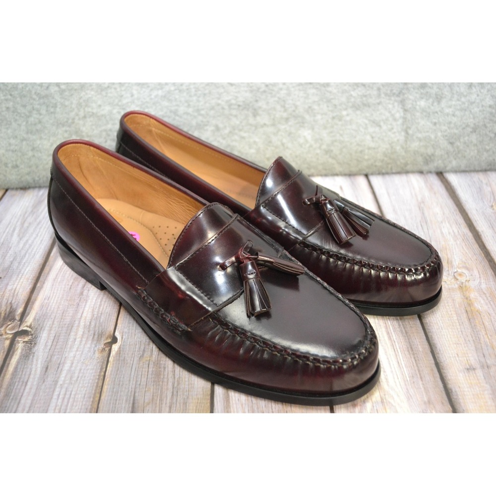Johnston & Murphy Sheepskin Shoes‎ Mens 13 Tassel Loafer Leather Dress Brown